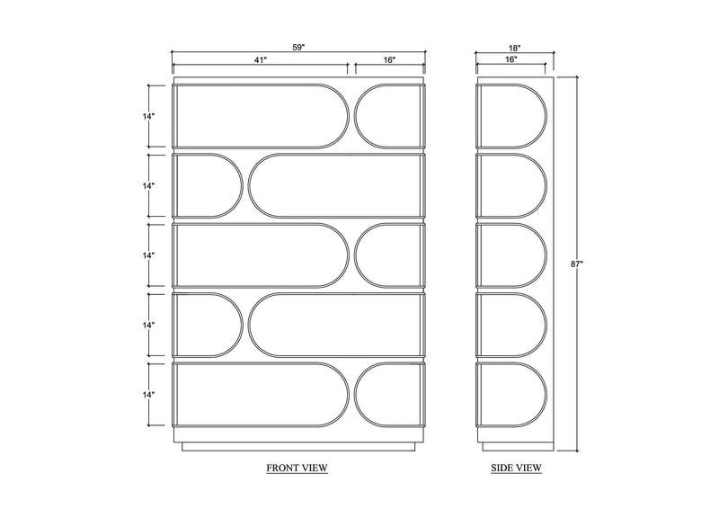 Vannes Crescent Bookcase