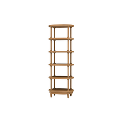 A multi-tiered wooden rack with a driftwood finish, intended for storing and displaying various items.