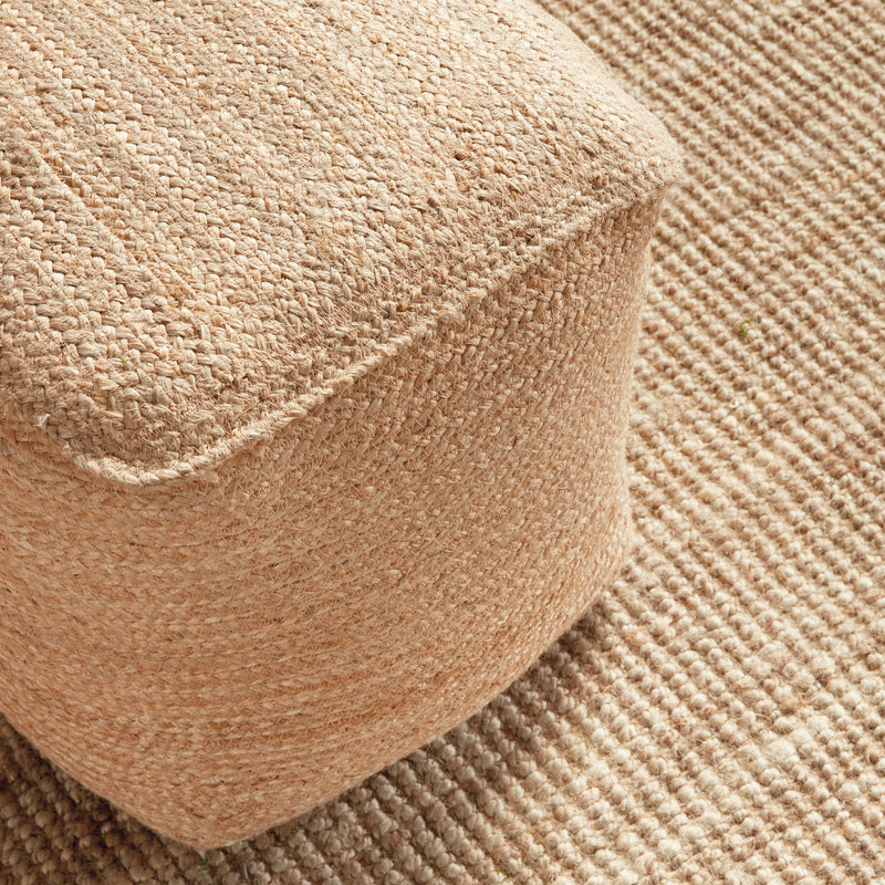 Jute Square Pouf