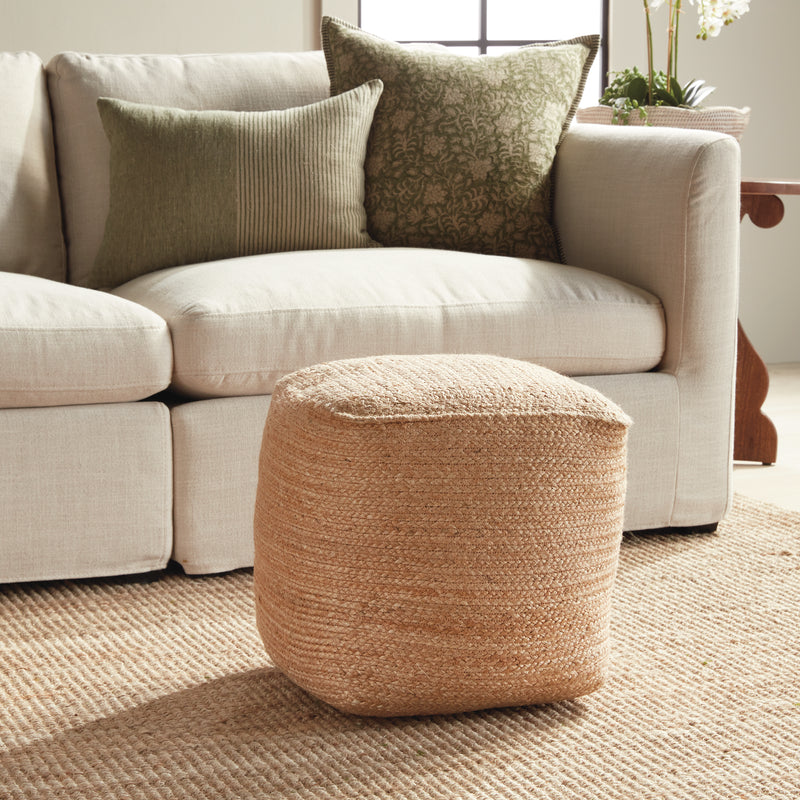 Jute Square Pouf