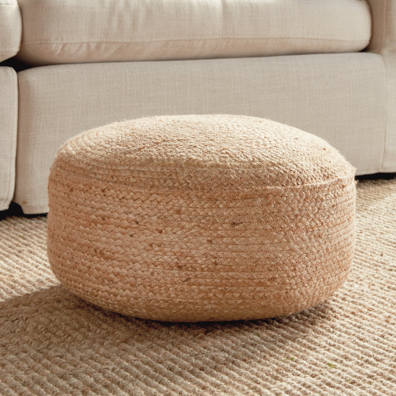 Jute Round Pouf