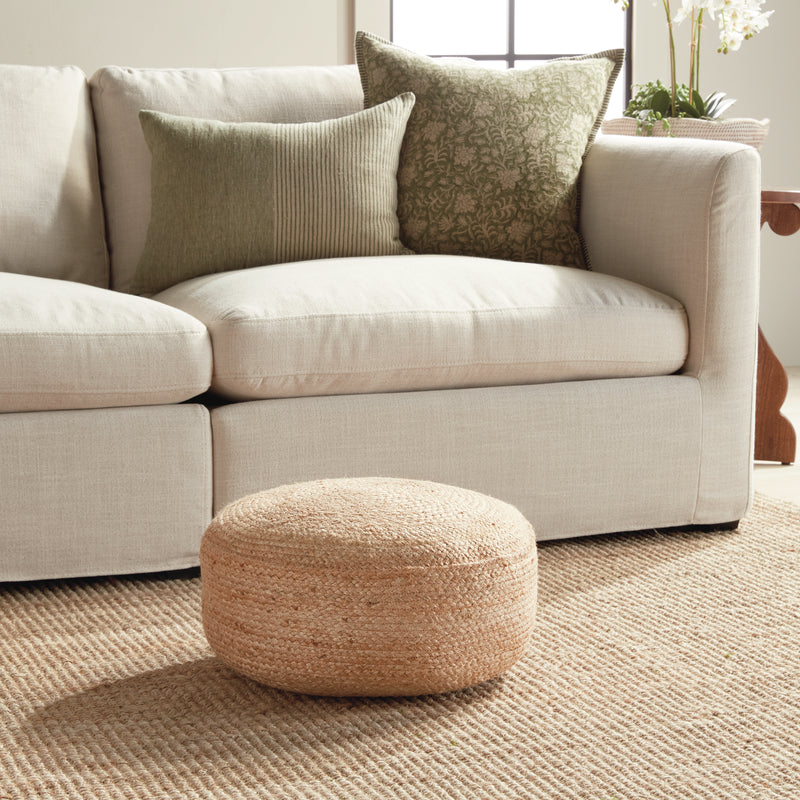 Jute Round Pouf