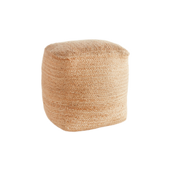 Jute Square Pouf