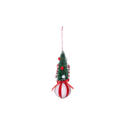 Sisal Tree Peppermint Ball Ornament