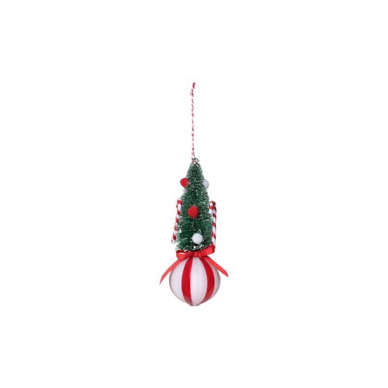 Sisal Tree Peppermint Ball Ornament