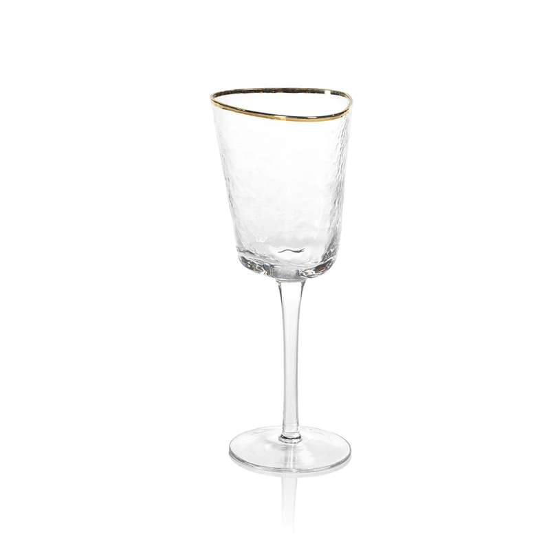 Aperitivo Wine Glass Triangular Gold Rim