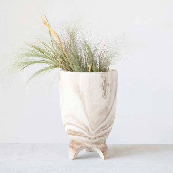 Decorative Wood Footed Planter