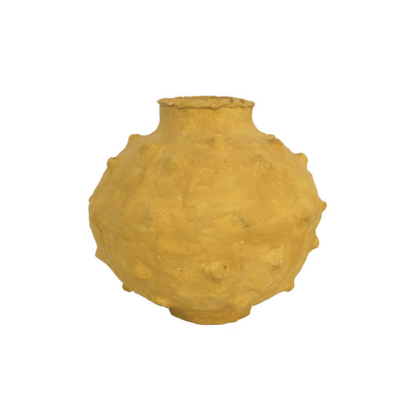 Mustard Handmade Paper Mache Vase