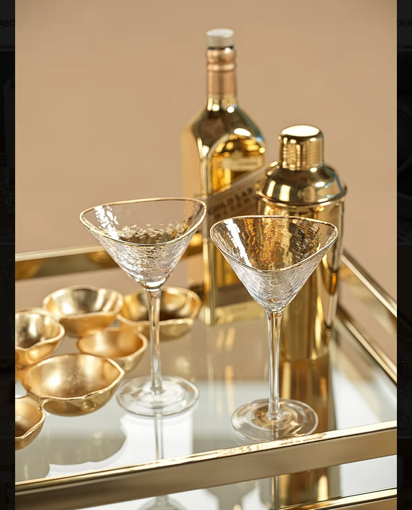 Gold Rimmed Aperol Martini Glass