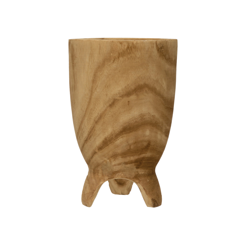 Decorative Wood Footed Planter
